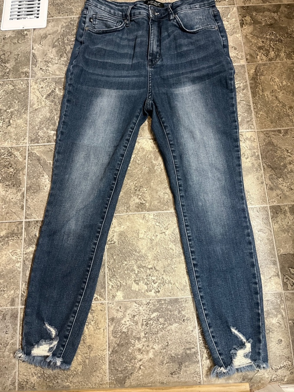 Judy Blue Medium Wash Ankle Distressed Skinny Jeans Size 11/30